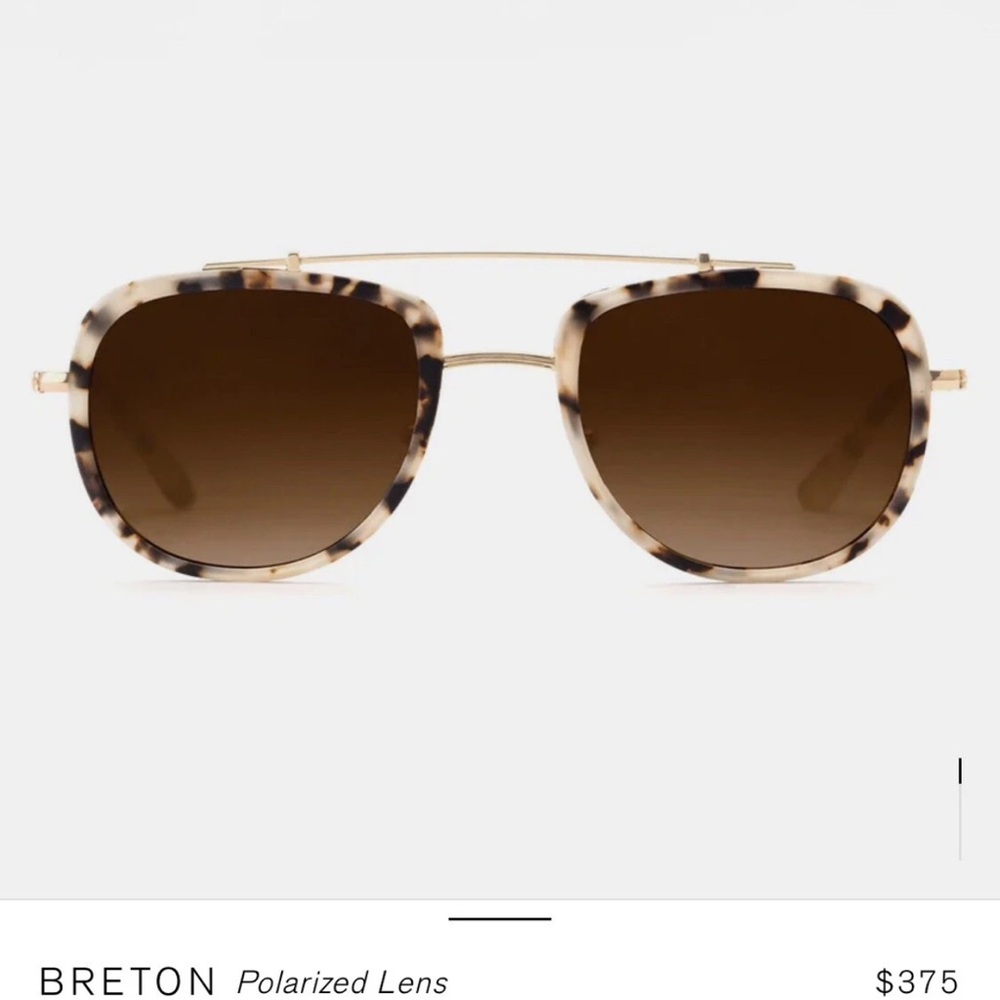 KREWE Brown Aviator Sunglasses with Tortoiseshell Accents